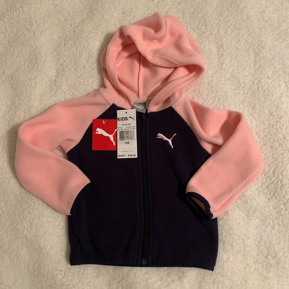 Girls 3 Piece Puma Fleece Outfit - Picture 3 of 14